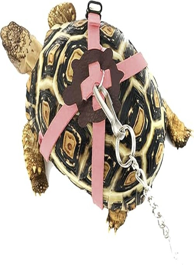 FORZENA Adjustable Harness & Leash Set Strap for Turtles Small Pet Leash Walking Rope for Tortoise Outdoor Walking Training Control Rope (Pink,L) - Image 1